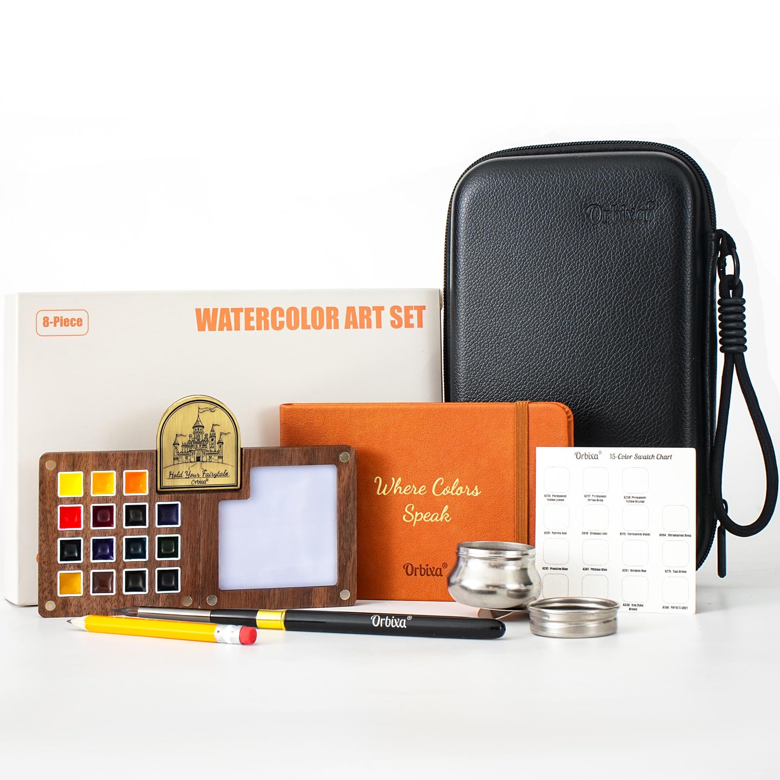 Orbixa mini watercolor travel set cosmic orange