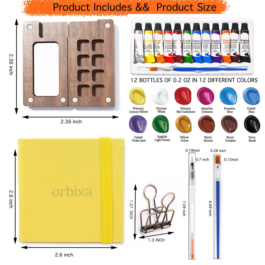 Orbixa watercolor set contents