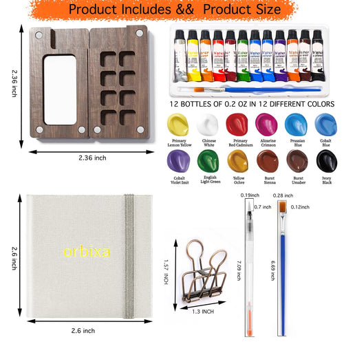 Orbixa watercolor set contents