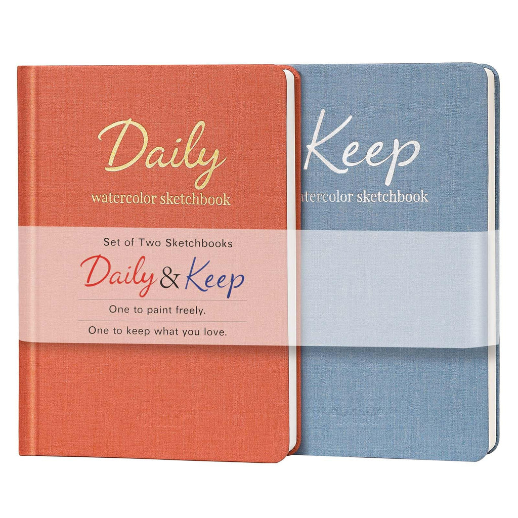 Orbixa watercolor sketchbook set of 2 daily and keep