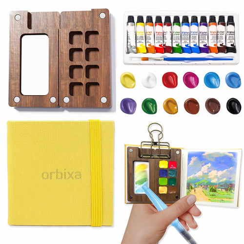 Orbixa mini watercolor palette yellow
